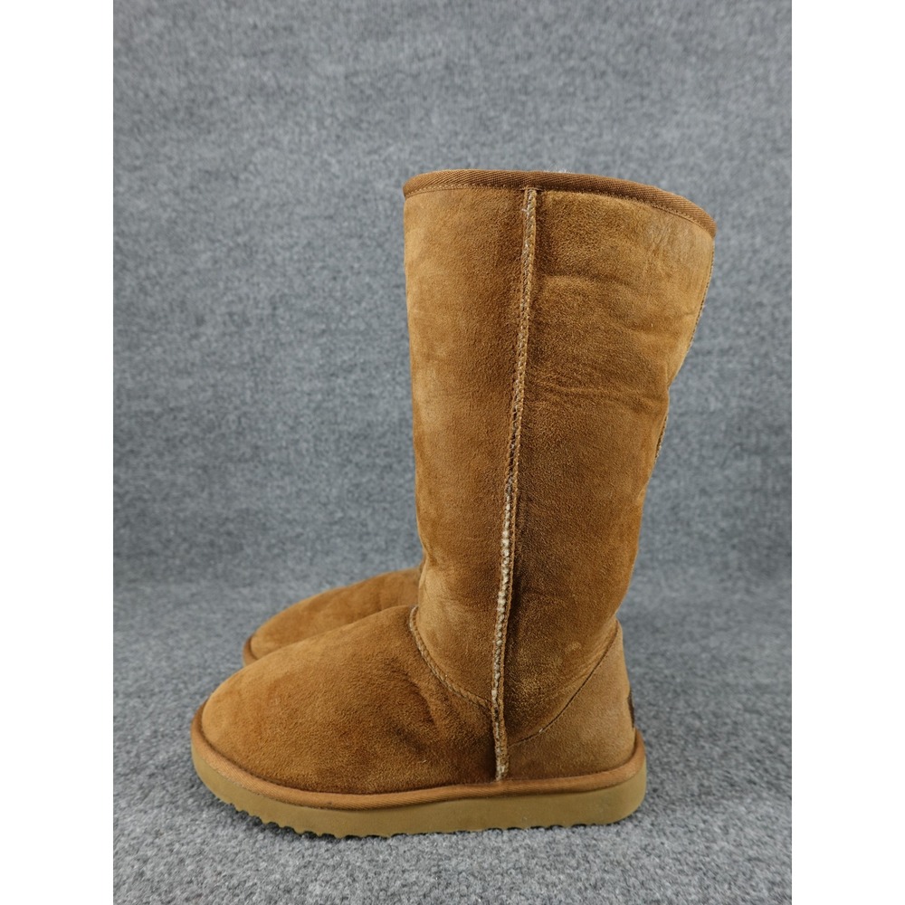UGG Australia Classic Tall 5815 Boots Womens 8 Chestnut Brown Sheepskin Suede